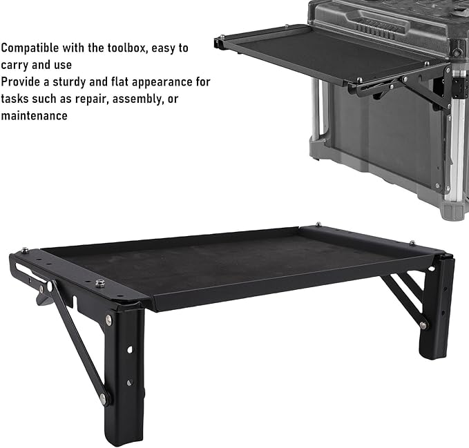 Fockety Magnetic Tool Tray Aluminum Alloy Portable Folding Side Table Foldable Camp Table Indoor Outdoor Lightweight Workbench for Outdoor Cooking Picnic
