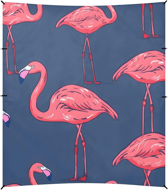 Flamingo Cute Cartoon Camping Sun Shelter Beach Tent Portable Beach Sun Shade Outdoor Canopy for Camping Trips Fishing Picnic