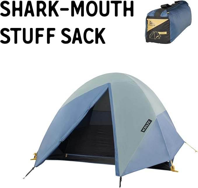 Kelty Discovery Element Camping Tent 4 or 6 Person Storm Worthy Campsite Shelter Fiberglass Poles Pre-Attached Guylines Stuff Sack Included