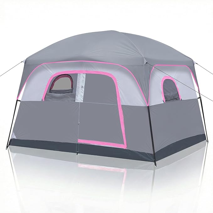 Outvita 6 Person Camping Tent with Carry Bag Waterproof Windproof Easy Setup Portable Family Camping Tent with 1 Mesh Door &amp 5 Large Mesh Windows 10'X9'X83in