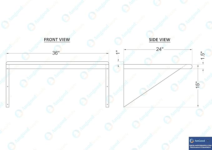 AmGood 24 X 36 Stainless Steel Wall Shelf | Metal Shelving | Garage Laundry Storage Utility Room | Restaurant Commercial Kitchen | NSF