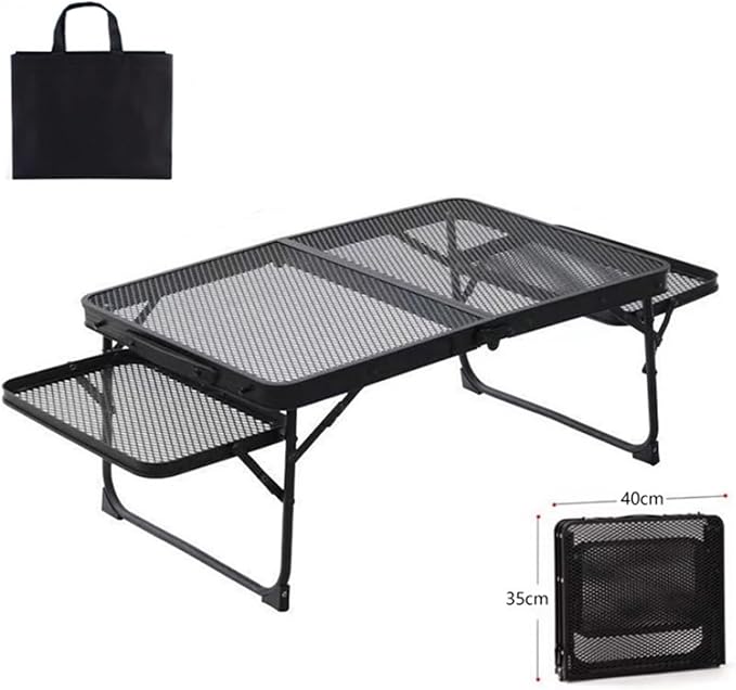 Compatible for Portable Iron Mesh Folding Table Light Aluminum Alloy Camping Outdoor Barbecue Heat-Resistant and Waterproof
