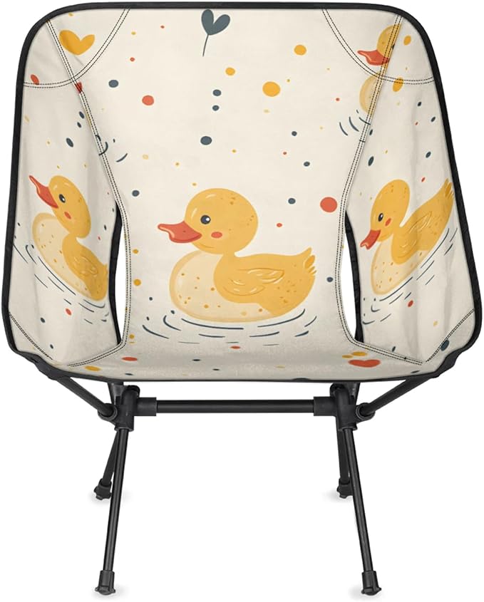 Honeybaby Folding Camping Chair Ducks dots Camping Chairs Lightweight Portable Chair Outdoor Foldable Chairs for Camping Travel Picnic Beach Hiking