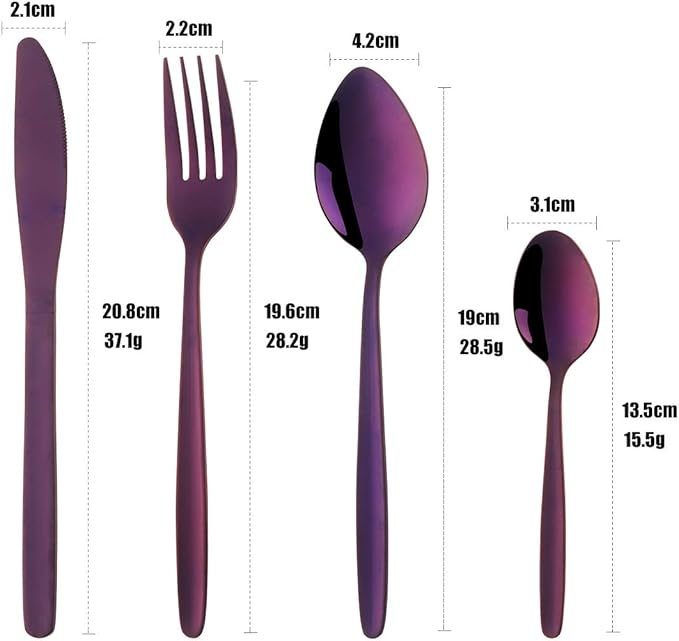 32-Piece Silverware Set for 8 BuyGo Stainless Steel Multicolor Camping Flatware Dinnerware Sets Hand Polish Dishwasher Safe