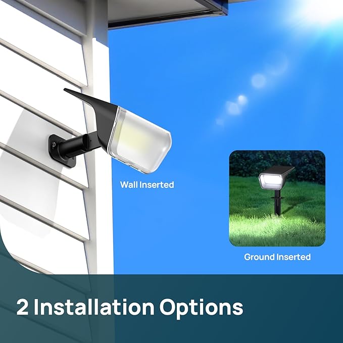 Linkind RGB Solar Spot Lights Outdoor Waterproof IP67 60 LED 10 Lighting Modes Color Changing Landscape Lighting for Garden Yard Pathway Decorations (4 Pack Multicolor)