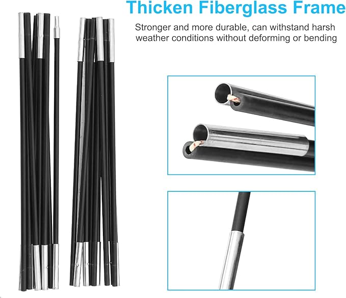 Venustas Beach Tent Poles Replacement Accessories Multifunction Tent Poles for 3/4-5/6-7 Person Beach Tent 2 Pack
