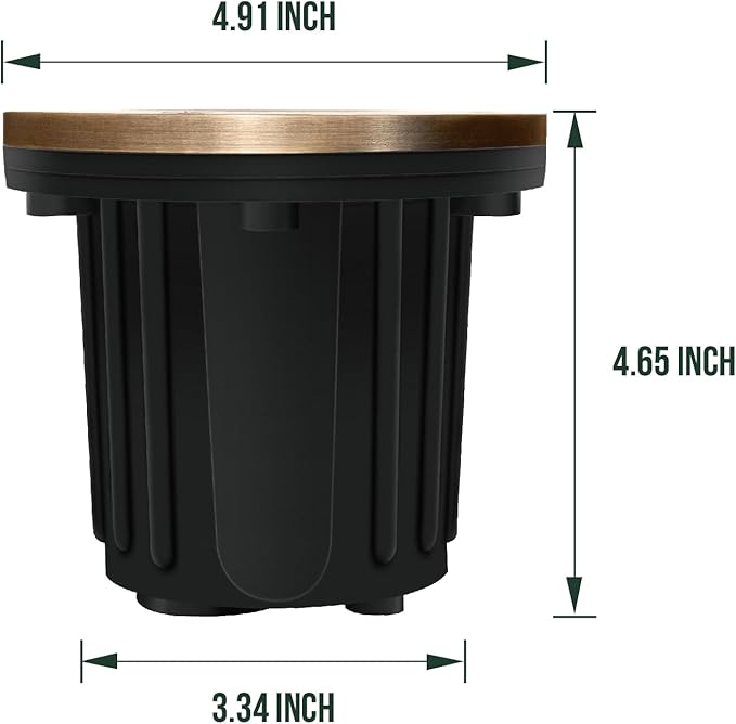 GKOLED 12V LED Brass Well Lights In Ground Light Outdoor with MR16 Bulb and Swival Base Low Voltage Landscape Lighting 5W 410LM 2700K IP67 Waterproof Up Light for Garden Open Top 12 Pack