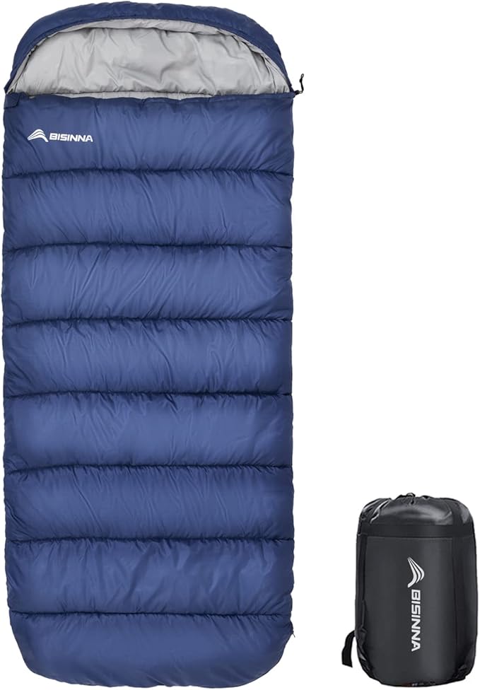 BISINNA XXL Sleeping Bag(90.55x39.37) for Big and Tall Adults3-4 Seasons Plus Size Warm and Comfortable Waterproof Lightweight Sleeping Bag Great for Camping Backpacking Hiking Indoor &amp Outdoor