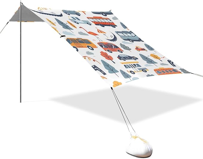 Cars Camping Sun Shelter Beach Tent Portable Beach Sun Shade Outdoor Canopy for Camping Trips Fishing Picnic