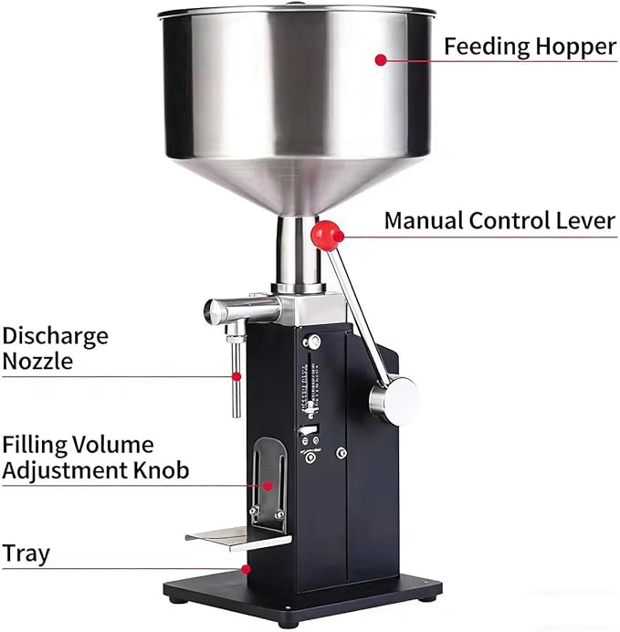 Manual Thick Liquid Filler Machine for Cream Honey Sauce &amp Paste - Precision Dispensing for Small Bottles for Home &amp Small Business Use