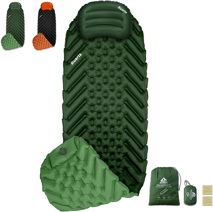 Camping Sleeping mat and Inflatable Pillow - Set Portable Ultra-Light Thickened Quick to inflate in 30s can be Spliced. Suitable for Backpacking Hiking Camping and Other Scenes
