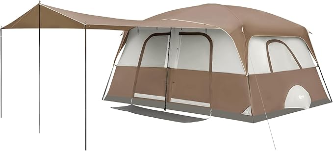 PORTAL 8 Person Tents for Camping Easy Setup Cabin Tent with Large Porch 2 Room Waterproof Family Camping Tent for Outdoor Camping Patio