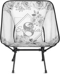 Camping Chair Personalized Backpacking Chair Lightweight Portable Folding Customized Name Chairs for Beach Sport Hiking (Light Gray)