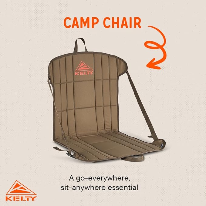 Kelty Camp Chair Adjustable Minimalist Seat for Trail Breaks Stadiums Concerns Closed Cell Foam Padding 1.2oz (Bungee Cord/Beluga)