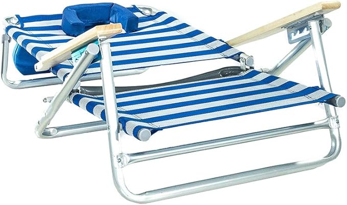 Ostrich SBSC-1016S South Adult Beach Lake Sand Lounging Chair Striped (2 Pack)