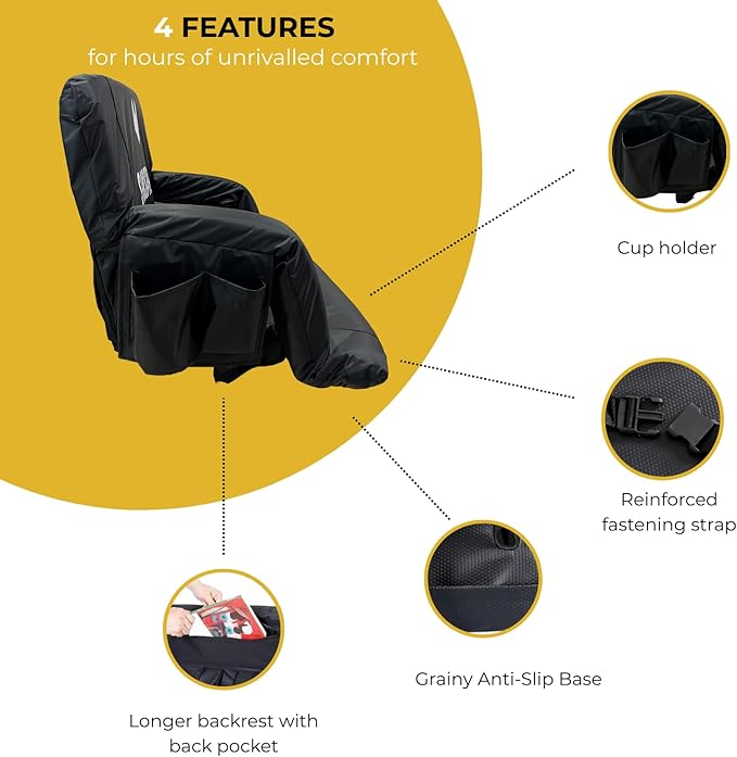 Stadium Seat with Back and Cushion: Regular 23” bleacher Chairs Stadium Chairs on Hard Benches. Recommended for Extra Space Comfort a Premium Chair for Bleachers
