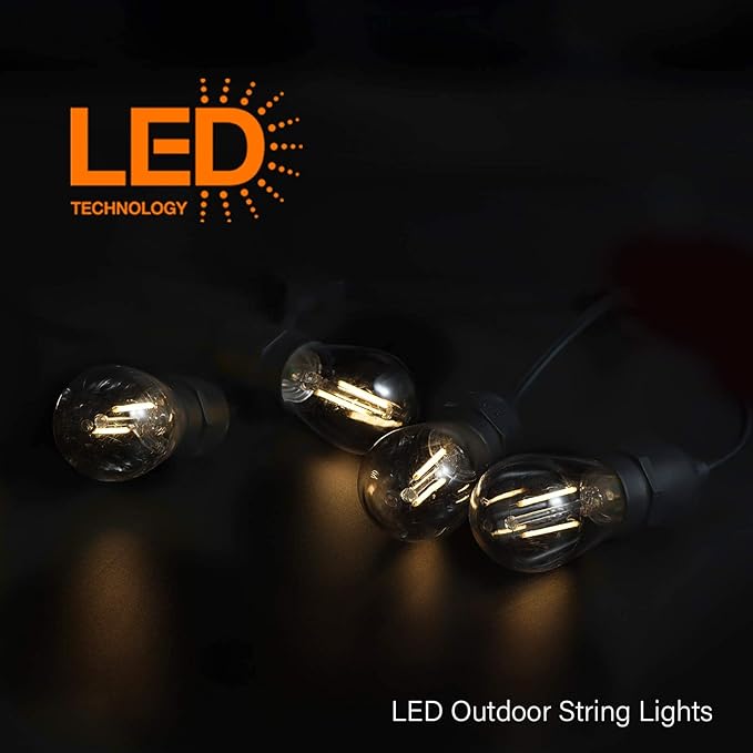GOODSMANN Low Voltage Outdoor String Lights 6PK LED Replacement Hanging Light Bulbs 12V AC 2W Weatherproof Vintage Bulbs for Decorative Patio Festival Gecoration - Warm White