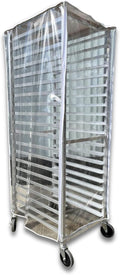 Bakery Food Pan Sheet Rack Cover – Heavy Duty PVC Vinyl Zippered Bun Pan Rack Cover – Long-lasting Use Durable Covers with 3 Zippers – Made in USA (Transparent 23W x 28L x 61H)
