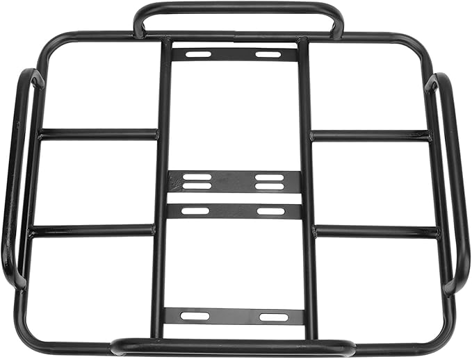Universal Food Delivery Box Rack Rear Grille Heavy Duty Iron Bracket for Electric Bike and Motorcycle Sturdy Delivery Food Box Base with High Load Capacity