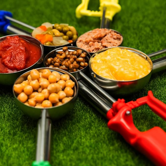 【Extended】Size 08 GREY (3.64 oz.) VODOMAX Commercial Food Disher Portioner 18-10 (SUS304) Mashed Potato Disher Palm-Squeeze Rice Scooper Gelato Scoop Zeroll Compatible 4oz Disher