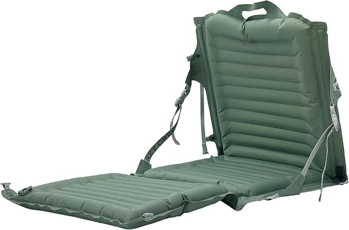 Crazy Creek Inflatable AirLounger Original Chair for Camping Backpacking Beaches Comfort on All Terrains Adjustable Straps Compact Design Dual Purpose Chair and Pad in one Spruce