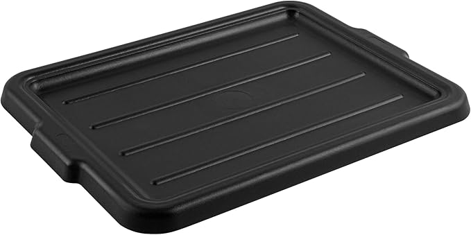 Restaurantware-LID ONLY: RW Clean 23.2 Inch x 16.9 Inch Bus Tub Lid 1 Snap-On Lid For Bus Box - With Handles Black Plastic Restaurant Tub Lid Bus Tub Sold Separately