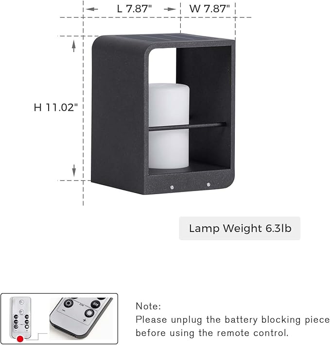 Solar Lanterns Outdoor Waterproof Patio Lights with 3000K LED Outdoor Lights Solar Powered with Remote Control Floor Lamp for Garden Yard Deck Backyard Porch and Landscape Lighting