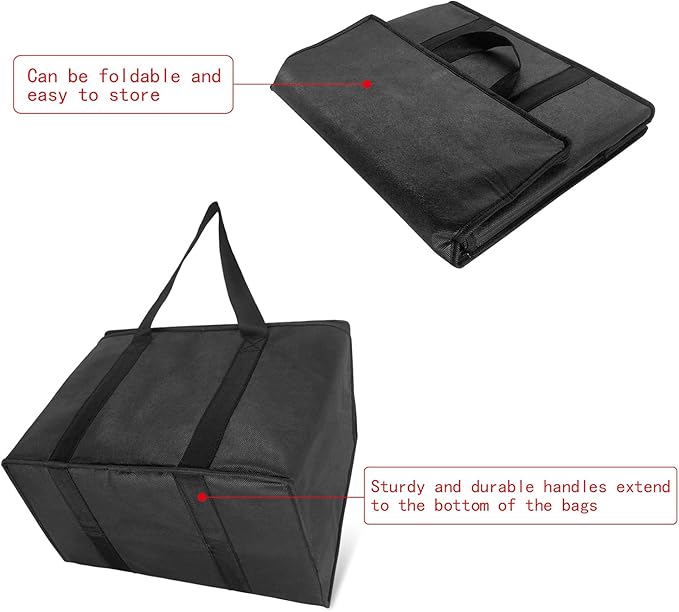 Yalin Set of 2 Large Insulated Collapsible Cooler Bags with Durable Dual Zipper ClosureReusable Grocery Shopping Bags Keep Food Hot or ColdIdeal for InstacartGrocery Transport