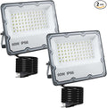 2 Pack 60W Led Outdoor Flood Light Exterior Flood Lights Plug in Flood Light for Yard Stadium Playground LawnGarden GaragesBasketball Court