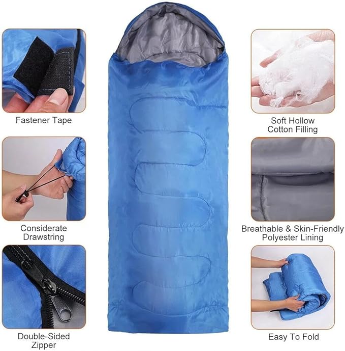 2/1× Thick Adult Cold Weather Sleeping Bag for Big &amp Tall Waterproof Winter Bags