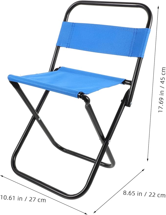 Happyyami Folding Chair Backrest Lightweight Multi-use Outdoor Camping Stool Portable Beach Chair for Fishing Travel Picnics and Garden Use