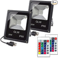 20W RGB LED Flood Lights Color Changing Floodlight with Remote Control Waterproof Outdoor Landscape Lighting16 Colors 4 Mode Dimmable Wall Washer Light for GardenYard (2 Pack)