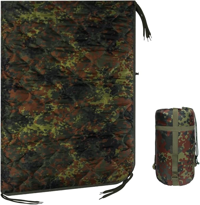 WINWAY Outdoor Down Camping Blanket Military Camping Sleeping Bag with ZipperPackable Waterproof Lightweight Poncho Liner for HikingTravel Stadium