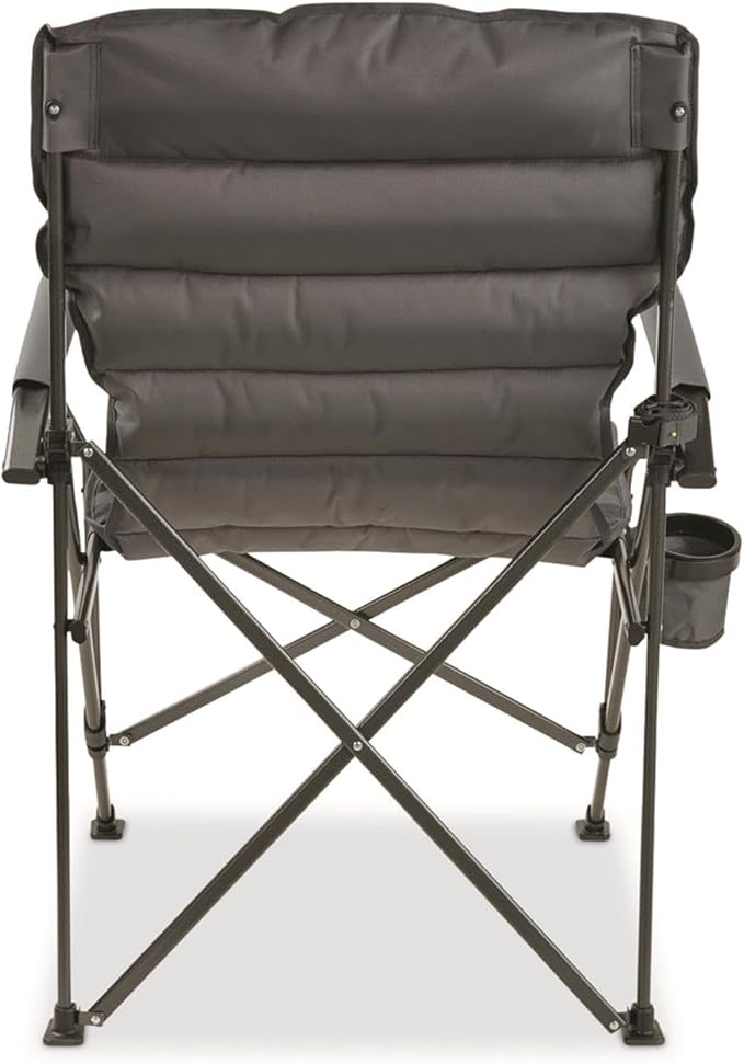 Guide Gear Oversized XL Comfort Padded Mammoth Camping Chair Includes Carry Bag Portable Folding Large Camp Lounge Chairs for Outdoor Adults Men and Women Heavy-Duty 500-Pound Capacity Gray