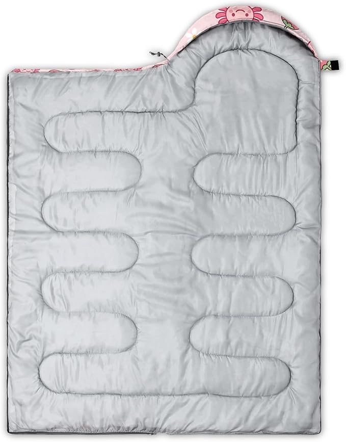 QOOMO Axolotl Cute Camping Sleeping Bags3 Season Warm &amp Cool WeatherLightweightWaterproof Sleeping Bags for Adults &amp KidsTravelingand Outdoors