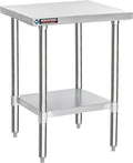 DuraSteel 24x24 Stainless Steel Prep Table - NSF Commercial Outdoor Grill Worktable - Metal Side Mixer Stand with Under Shelf - For Laundry Room Kitchen Small Spaces