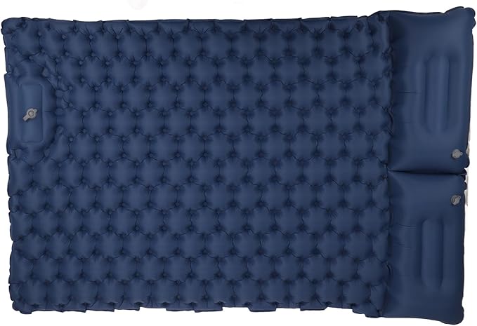 Self Inflating Pillow - Camping Pillow Travel Pillow Adjustable Lumbar Pillow Ergonomic Curved Design Fast Inflatable Foot Pump Nylon Outdoor Comfort