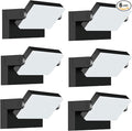 ledmo Outdoor LED Flood Lights - 60W Black 360 Adjustable Head Exterior Lighting Fixture 5000K Waterproof Wall Mount Yard Lights Switch Control Wall Lights for HousePatioBarnShopGarage 6 Pack