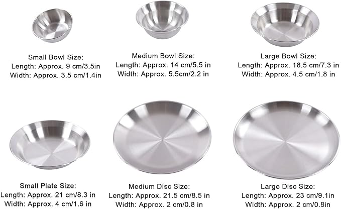 12pcs Stainless Steel Camping Dinnerware Set Outdoor Dinnerware Set Camping Plates Bowls Set with Storage Bag for Backpacking Hiking Picnic &amp BBQ