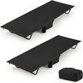 GYMAX Ultralight Camping Cot for Adults Portable Folding Camping Bed w/Side Pocket Carry Bag Compact Sleeping Cot for Outdoor Backpacking Travel Hiking Home Beach Supports 330 LBS (2)