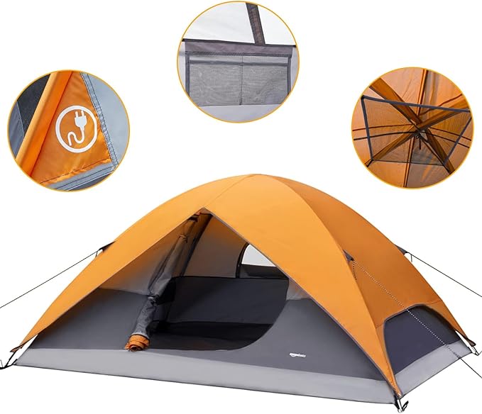 Amazon Basics Camping Tent 3-Season Dome Design with Rainfly