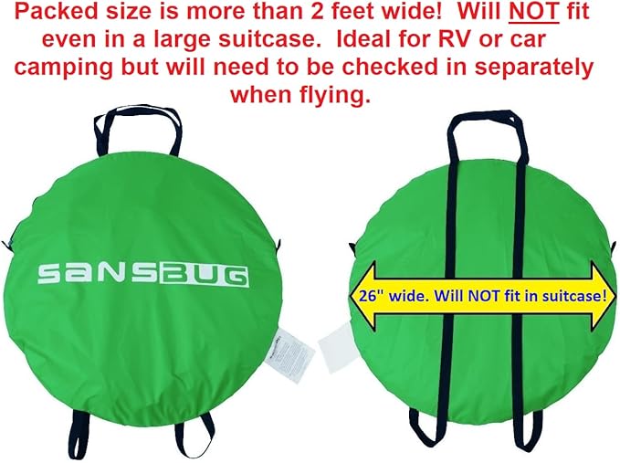 SANSBUG Bug Tent for One Person (Instant Pop up Strong No-See-um Mesh Poly Floor)