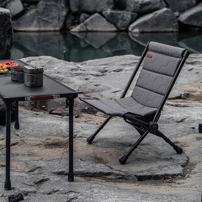 Portable Camping Chair Detachable Outdoor Chairs Folding Heavy Duty Alloy Aluminum Material with Back Pockets Carry Bag Included Great for Garden Lawn Picnic Trip Fishing