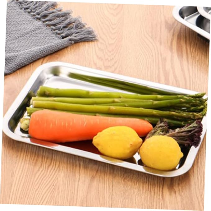 Ciieeo 4pcs Stainless Steel Plates for Boys and Girls Boy Girl Dinner Dish Suction Plate for Mealtime Easy to
