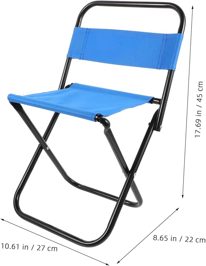 GANAZONO Foldable Outdoor Camping Chair Portable Fishing Stool Backrest Compact Lightweight Design for for Hiking Picnics and Beach Use
