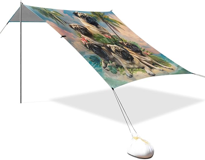 Camping Sun Shelters Pugs in A Island Paradise Beach Canopy 126 * 110.2in