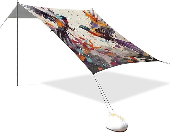 BirdCamping Sun Shelters 9.2 x 10.5 FT Beach Canopy Tent Sun Shade with Carrying Bag for Camping Trips Fishing Backyard Fun or Picnics 21340927