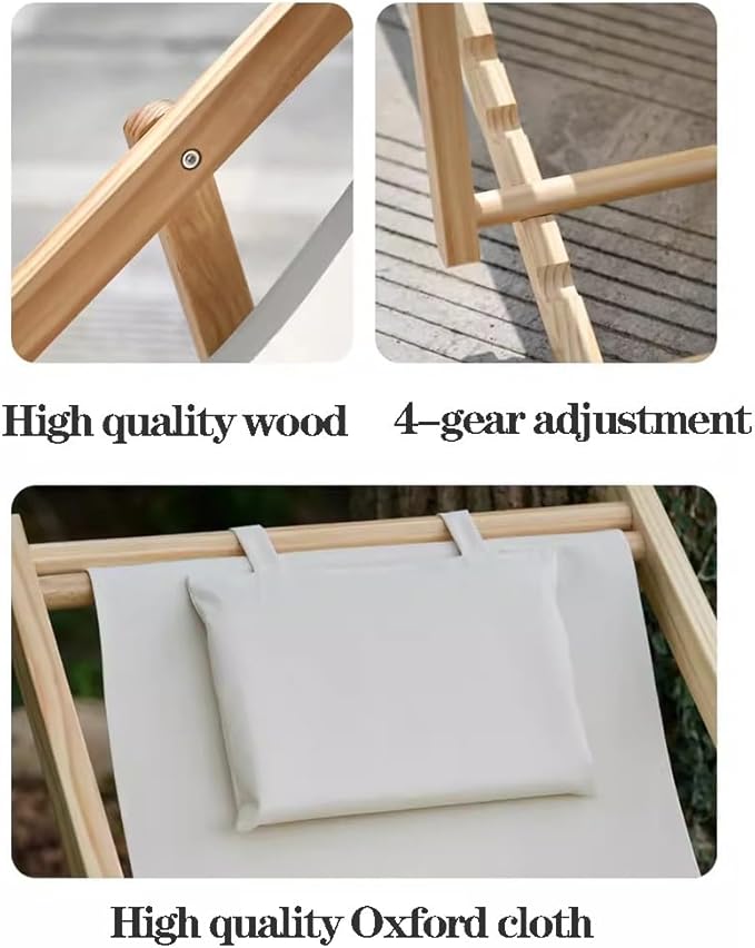 Adjustable Patio Folding Camping Chair - Breathable Canvas Sling Lounge Chair for Outdoor Beach Porch Deck - Bamboo Frame Available in Red &amp Green