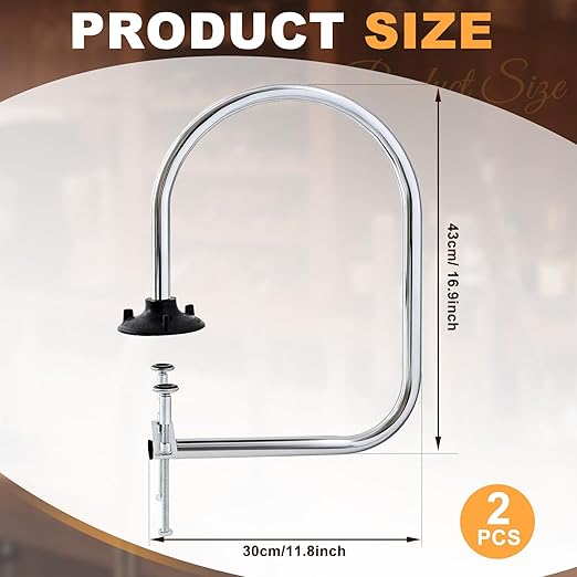 2 Pack Service Rail Single Arm Bar Service Rail Waitress Stall Silver Chrome Finish Tubing Area for Waitstaff to Retrieve Drinks Avoid a Busy and Hectic Crowd for Staff