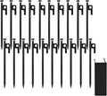 20Pcs Tent Stakes 8in Heavy Duty Tent Stakes with Storage Pouch Dia 0.35 Forged Steel Stakes for Tent Used on Rocks Snowfield(20Pcs 8in Stakes)